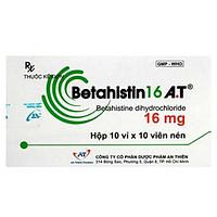 Thuốc Betahistin 16mg An Thiên điều trị chóng mặt (10 vỉ x 10 viên)