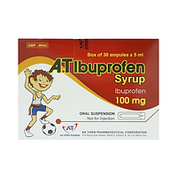 A.T Ibuprofen 100mg giảm đau, kháng viêm, hạ sốt (30 ống x 5ml) dạng hỗn dịch