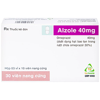  Alzole 40mg điều trị viêm thực quản, viêm loét dạ dày, tá tràng (hộp 30 viên)