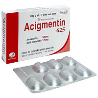 Acigmentin 625 Minh Hải, thuốc điều trị nhiễm khuẩn nặng đường hô hấp trên (2 vỉ x 7 viên)