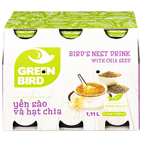 Greenbird nước yến sào và hạt chia lốc 6 chai x 185ml