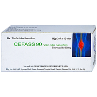Cefass 90mg Celogen giảm viêm khớp, viêm khớp dạng thấp (Hộp 3 vỉ x 10 viên)