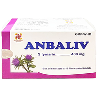 Anbaliv 400mg hỗ trợ điều trị các bệnh về gan, viên nén hộp 6 vỉ x 10 viên
