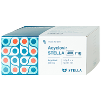 Sản phẩm Acyclovir Stella 400mg dạng thuốc viên (7 vỉ x 5 viên) dùng để điều trị các bệnh nhiễm Herpes simplex, Herpes zoster và thủy đậu.