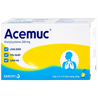 Acemuc 200mg ho đàm hộp 30 viên nang