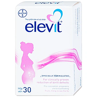 BAYER HC ELEVIT - Bổ Sung Vitamin và Khoáng Chất Hỗ Trợ Sức Khỏe Cho Bà Bầu (Hộp 30 Viên).