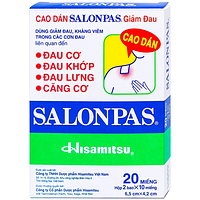 Cao dán salonpas giảm đau xương khớp hộp 20 miếng 