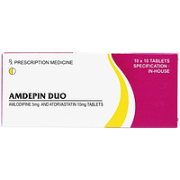 Amdepin Duo điều trị rối loạn lipid máu, tăng huyết áp hộp 10 vỉ x 10 viên